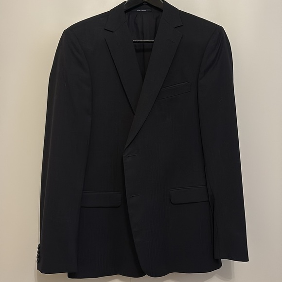 Men's Z Zegna Navy Windowpane Blazer 38R - Picture 2 of 11